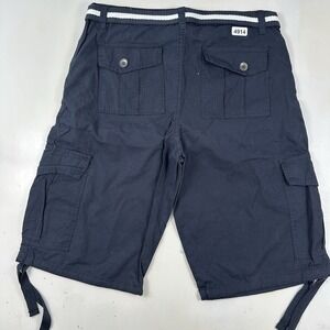 NEW SPC Ripstop‎ Cargo Shorts Men 34 X 13 Blue Military Patratrooper With Belt